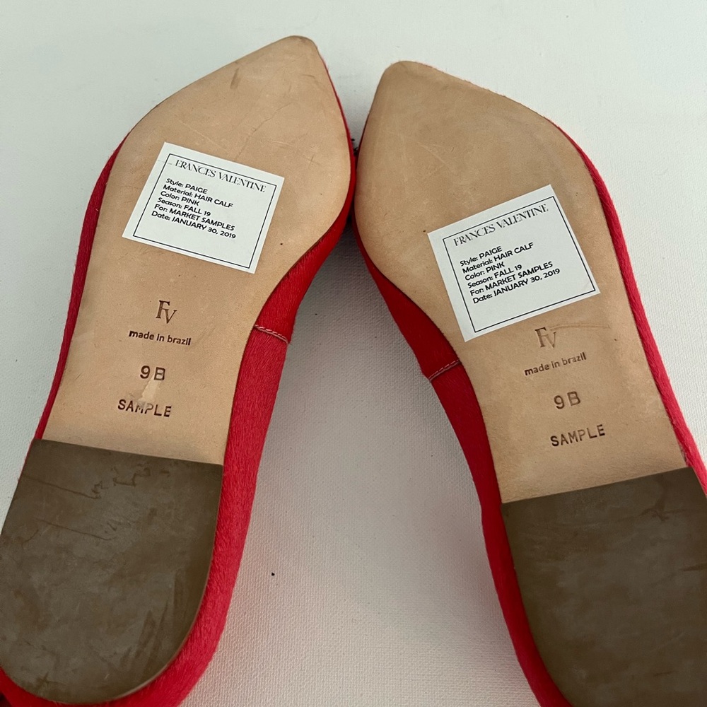 Frances Valentine Paige Pink Flats with Black Embellishments - Picture 7 of 8